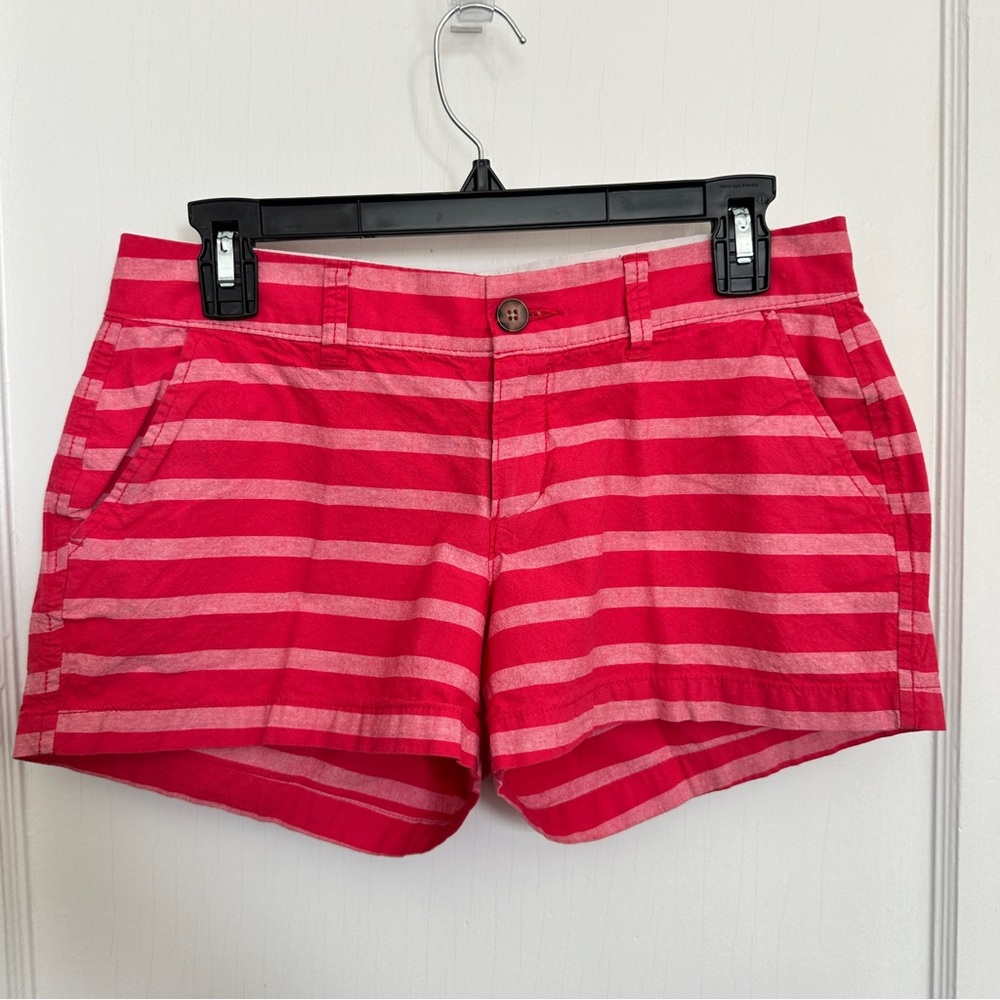 Old Navy, pink and red striped shorts. Size 2.